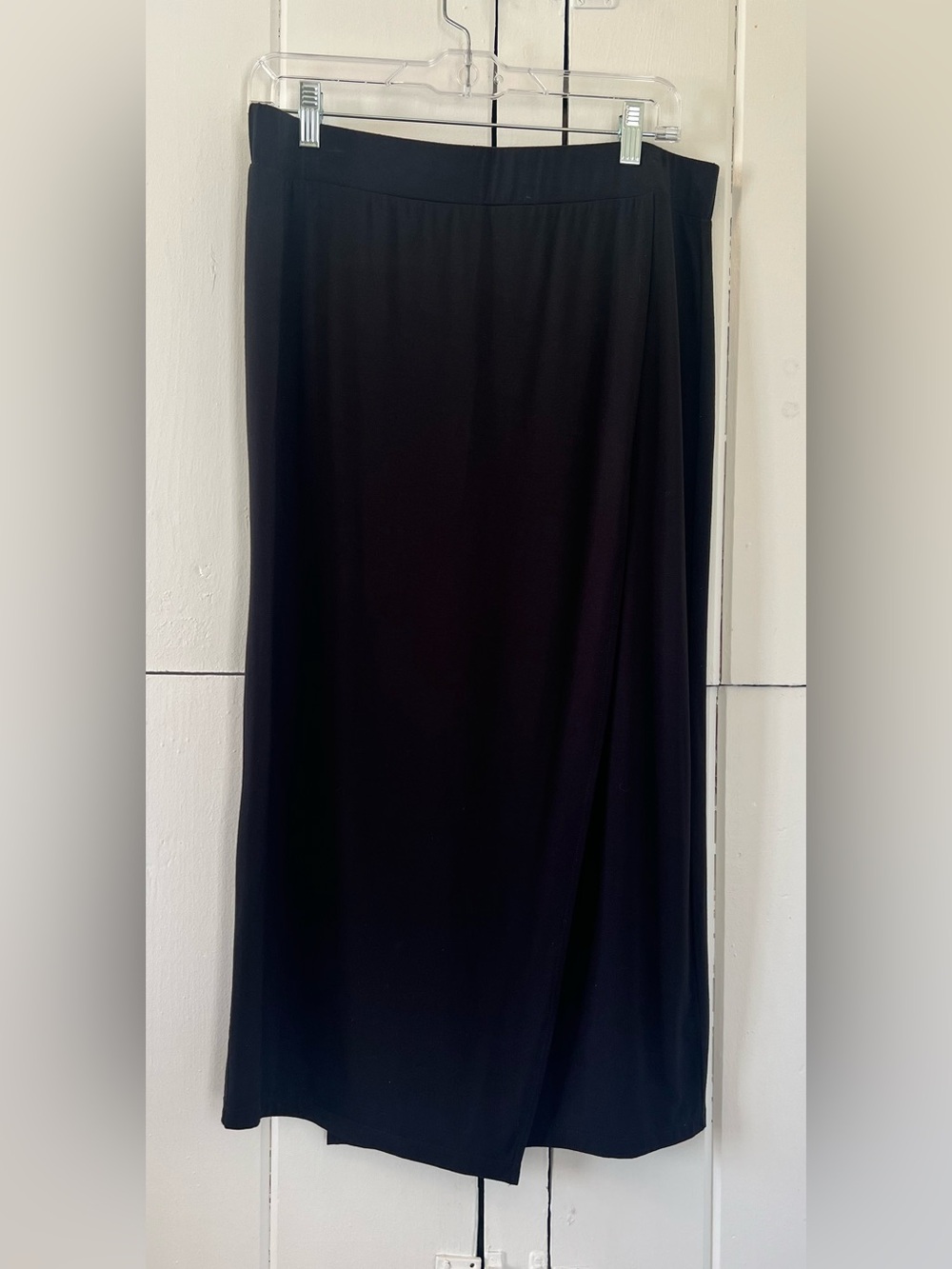 Vince Black Maxi Skirt Jersey Cotton Knit with Sleek Drape